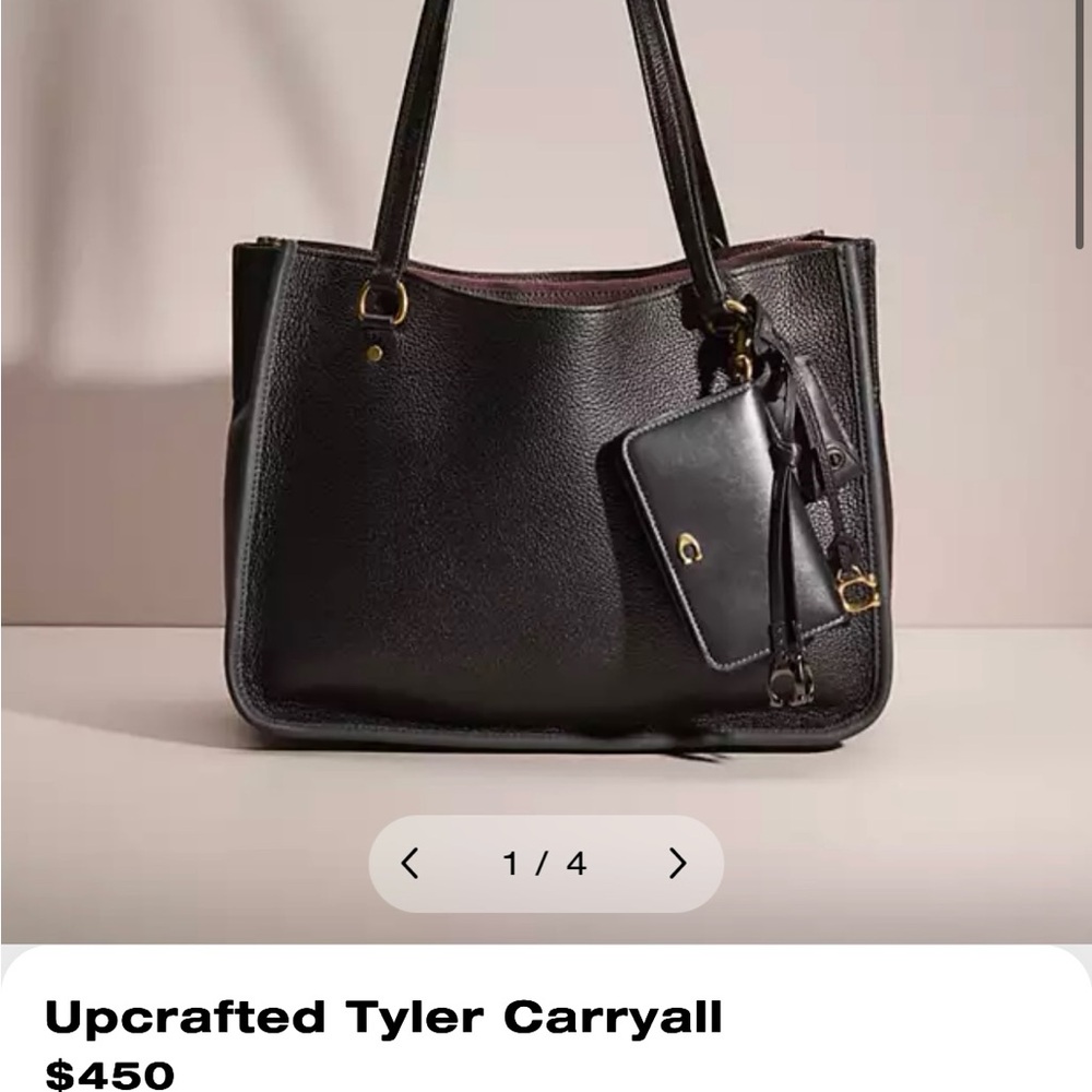 COACH Tyler Black Pebbled Leather Carryall 28 Shoulder Bag #C2273